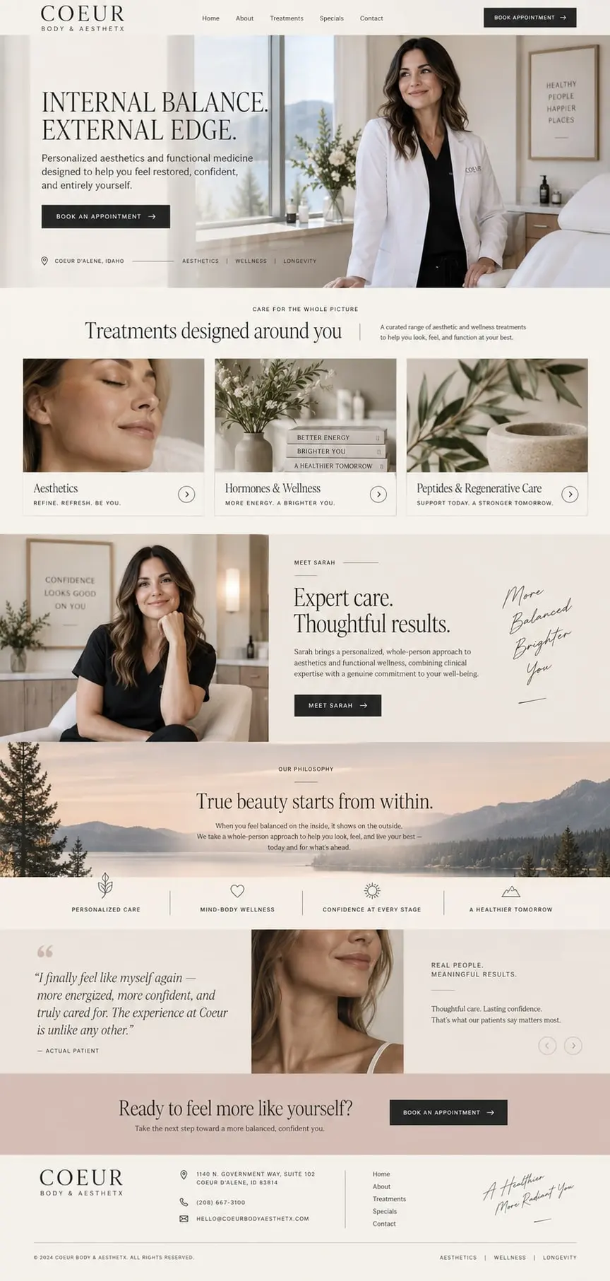 Quiet Clinical Luxury: the concept mockup for Coeur Body & Aesthetx